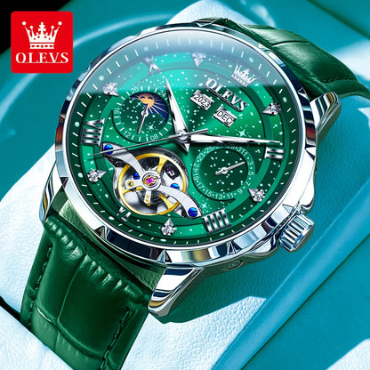 OLEVS 6690 Automatic Starry Sky Tourbillon Design Moon - OLEVS