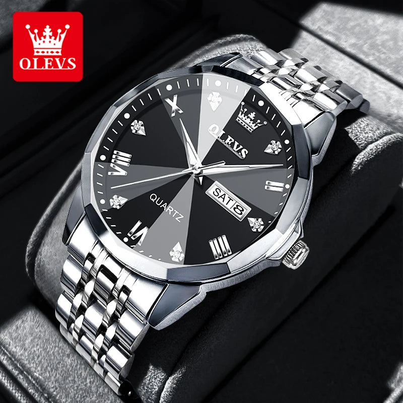 OLEVS 9931 Rhombus Mirror Men's Quartz Watch - OLEVS