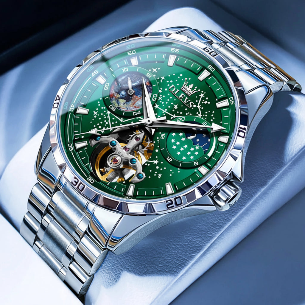 OLEVS 6689 Fully Automatic Watch Moon Phase Starry Disk - OLEVS