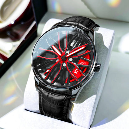 OLEVS 9937Wheel Sport Car Rim Man Watch High Quartz Watch - OLEVS