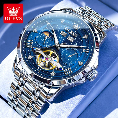 OLEVS 6690 Automatic Starry Sky Tourbillon Design Moon - OLEVS