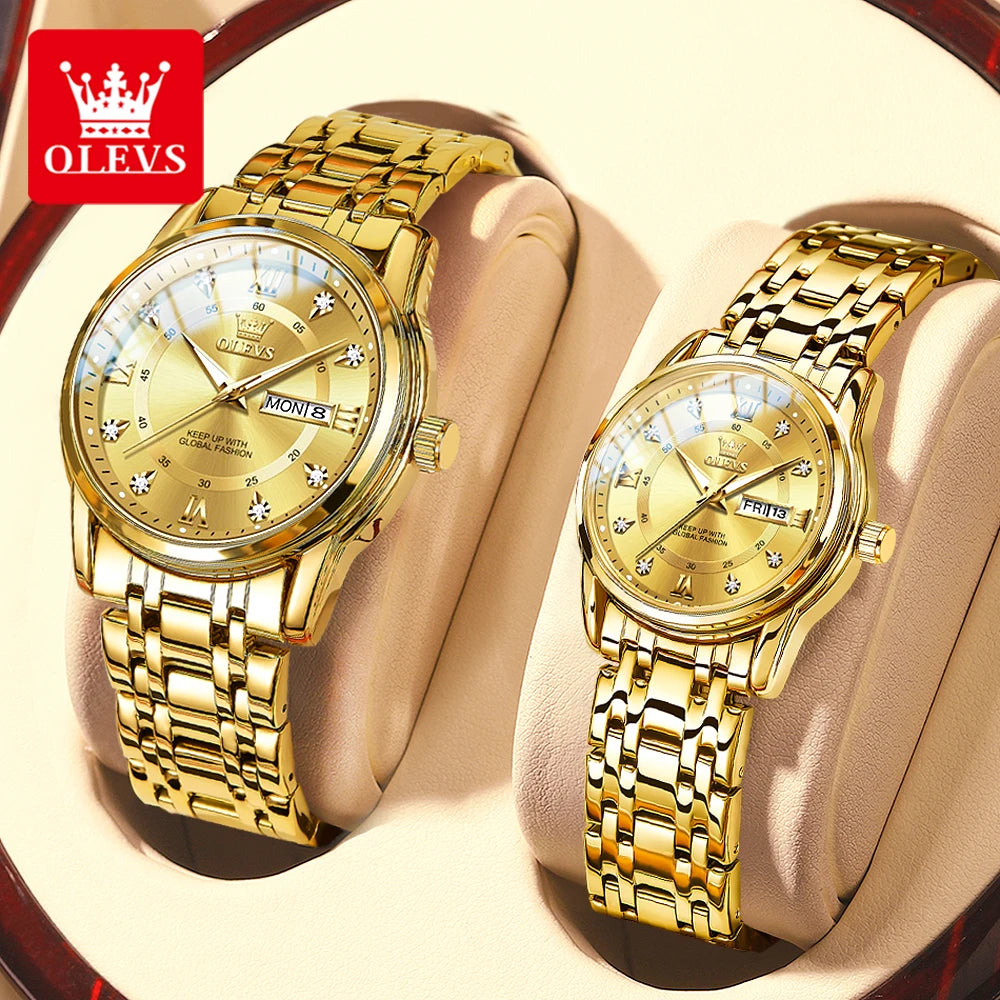OLEVS 5513 Couple Watch Stainless Steel - OLEVS