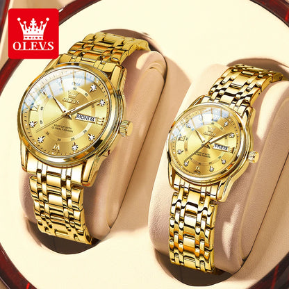 OLEVS 5513 Couple Watch Stainless Steel - OLEVS