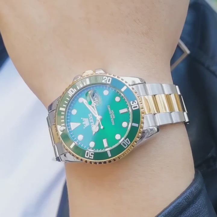 OLEVS 5885 Quartz Stainless Steel Divers Watch