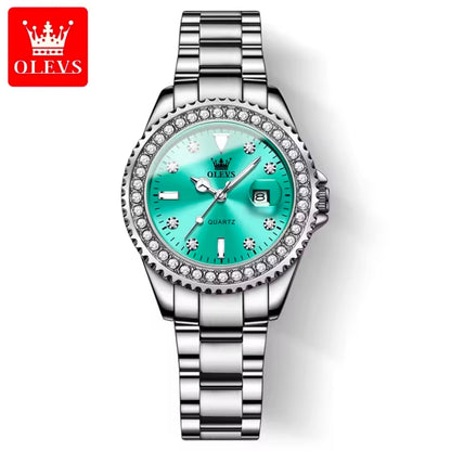 OLEVS 9945 Original Diamond Dial Quartz Watch for Women OLEVS