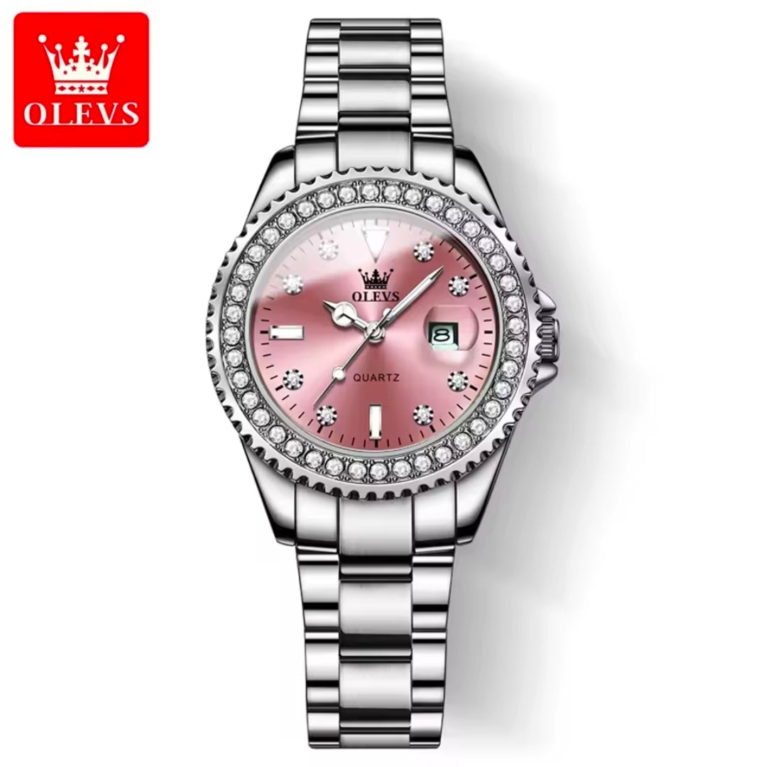 OLEVS 9945 Original Diamond Dial Quartz Watch for Women OLEVS